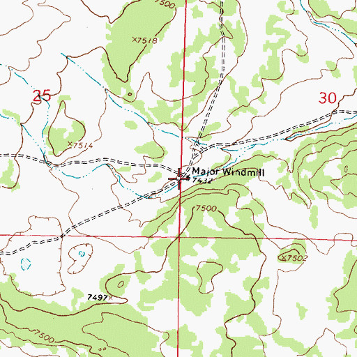 Topographic Map of Major Windmill, NM