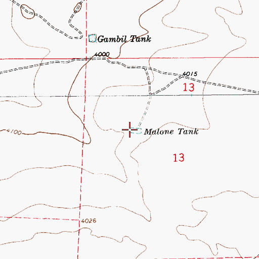 Topographic Map of Malone Tank, NM