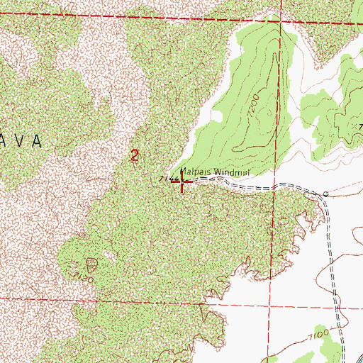 Topographic Map of Malpais Windmill, NM