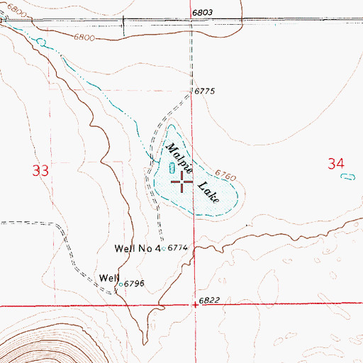 Topographic Map of Malpie Lake, NM