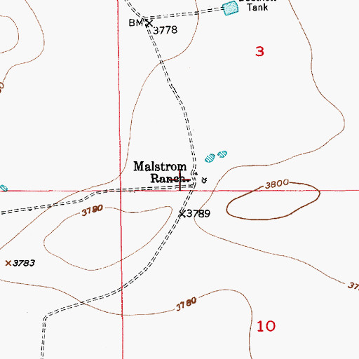 Topographic Map of Malstrom Ranch, NM