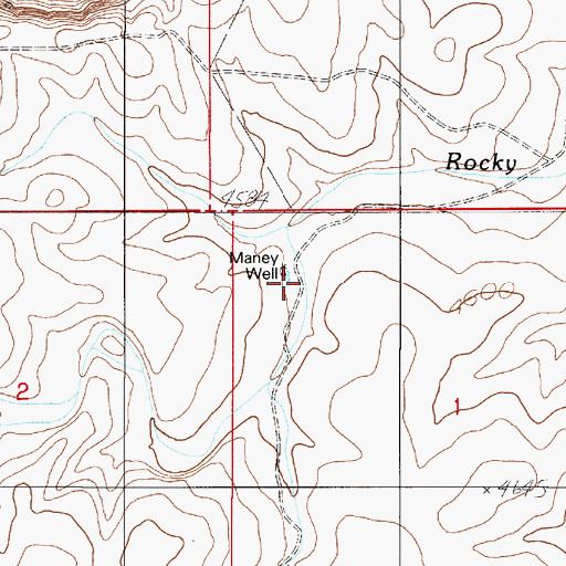 Topographic Map of Maney Well, NM
