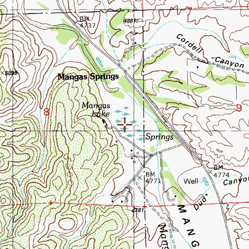 Topographic Map of Mangas Lake, NM