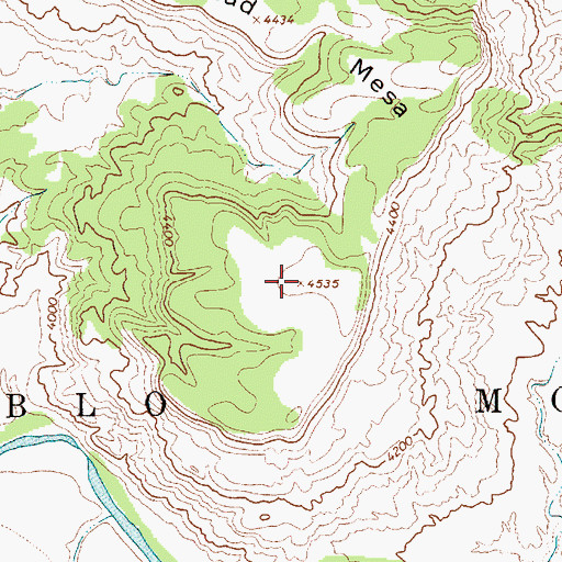 Topographic Map of Manhead Mesa, NM