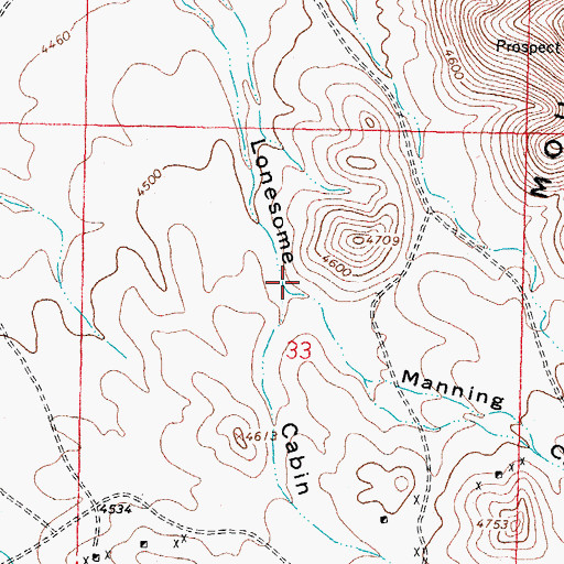 Topographic Map of Manning Canyon, NM
