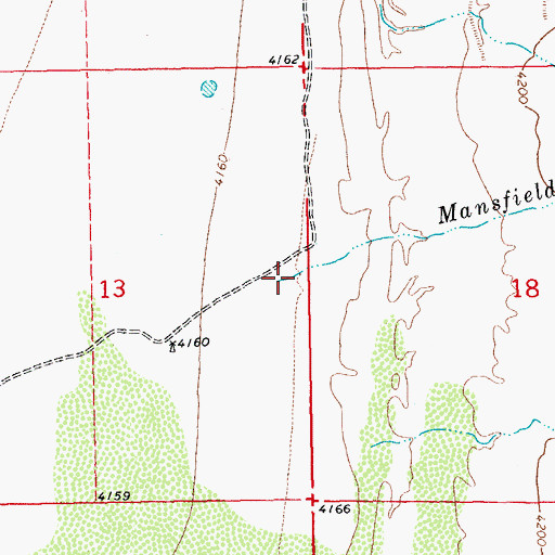 Topographic Map of Mansfield Wash, NM