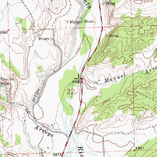 Topographic Map of Manuel Arroyo, NM