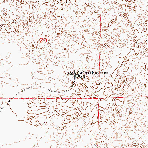Topographic Map of Manuel Fuentes Well, NM