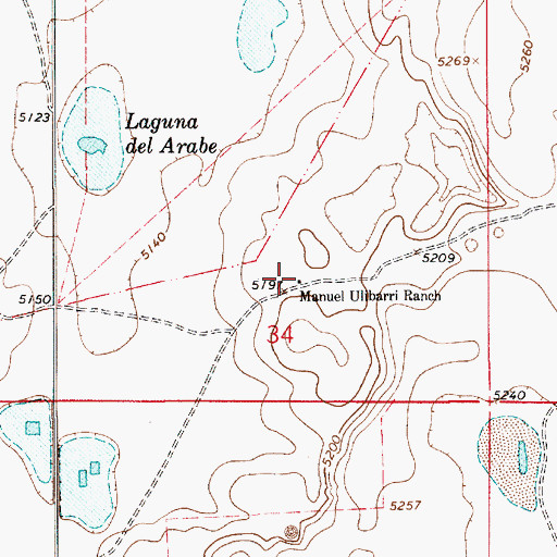 Topographic Map of Manuel Ulibarri Ranch, NM
