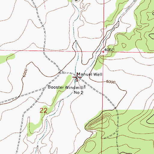 Topographic Map of Manuel Well, NM