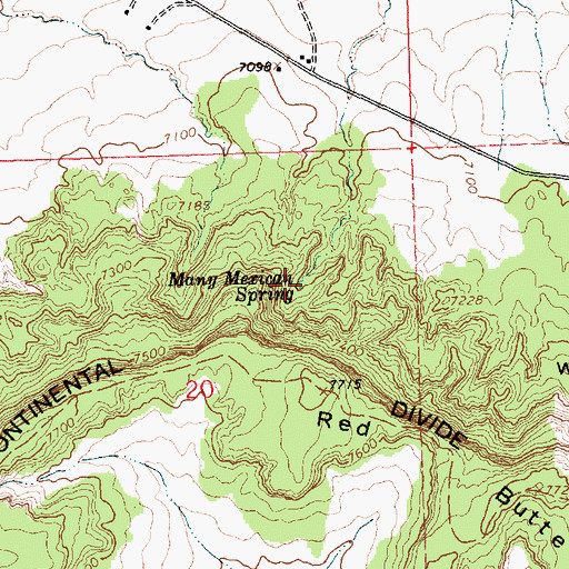 Topographic Map of Many Mexican Spring, NM