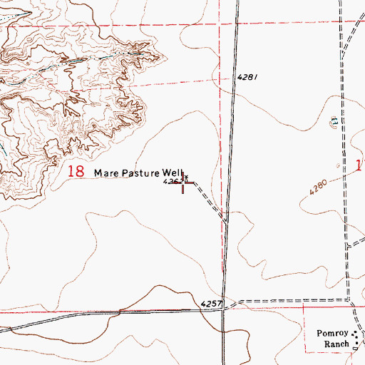 Topographic Map of Mare Pasture Well, NM