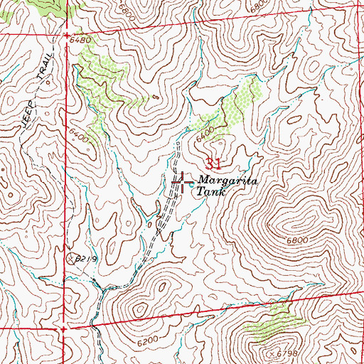 Topographic Map of Margarita Tank, NM