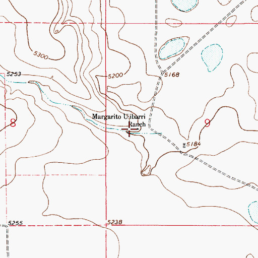 Topographic Map of Margarito Ulibarri Ranch, NM