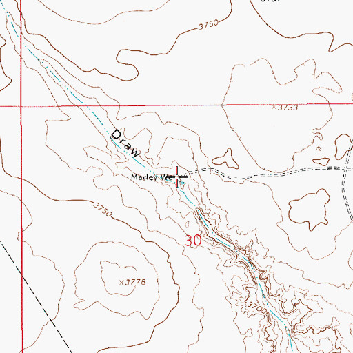 Topographic Map of Marley Well, NM