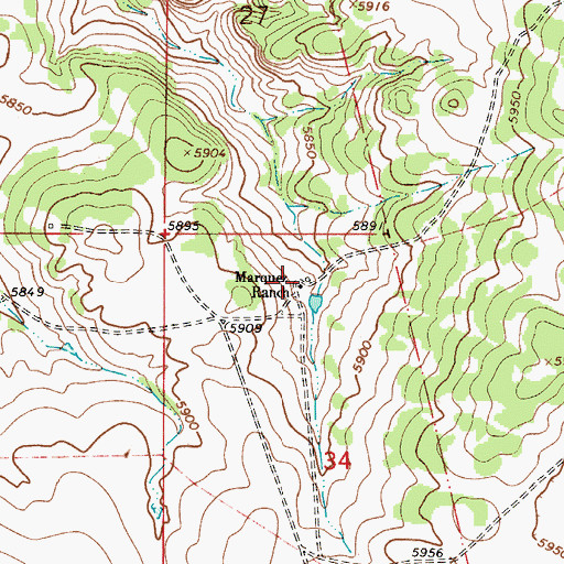 Topographic Map of Marquez Ranch, NM