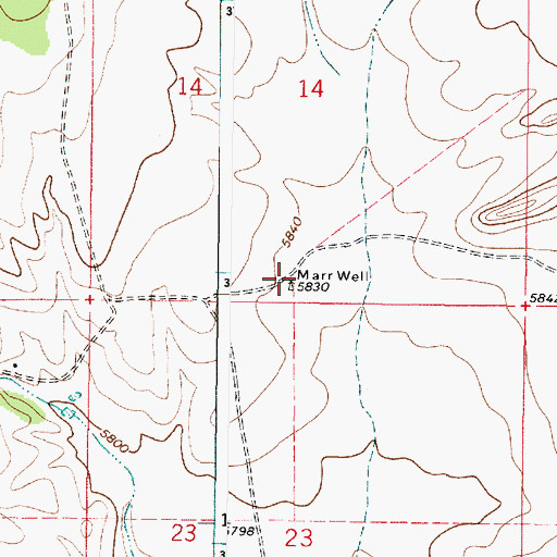Topographic Map of Marr Well, NM