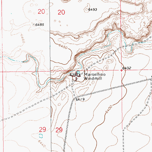 Topographic Map of Marsellino Windmill, NM