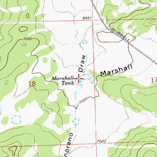 Topographic Map of Marshall Tank, NM