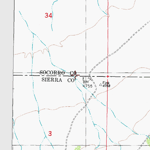 Topographic Map of Martin Headquarters, NM