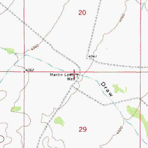 Topographic Map of Martin Lewis Well, NM