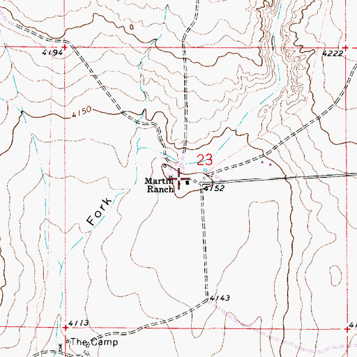 Topographic Map of Martin Ranch, NM