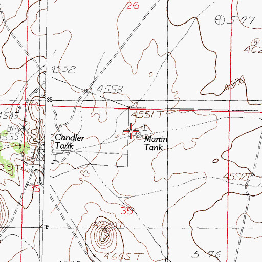 Topographic Map of Martin Tank, NM