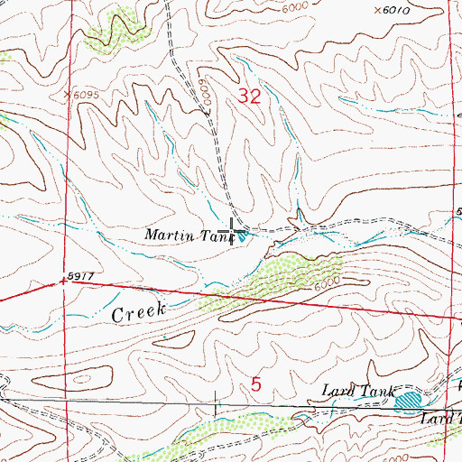 Topographic Map of Martin Tank, NM