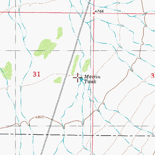 Topographic Map of Martin Tank, NM