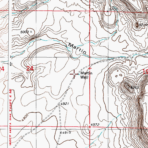 Topographic Map of Martin Well, NM