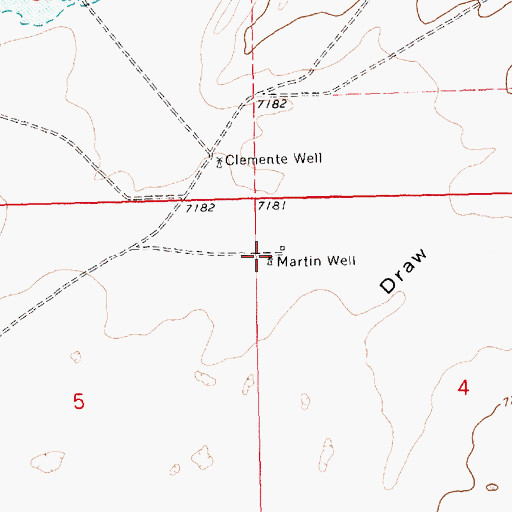 Topographic Map of Martin Well, NM