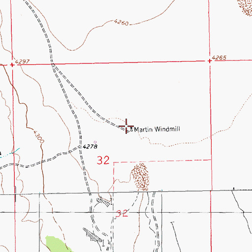 Topographic Map of Martin Windmill, NM