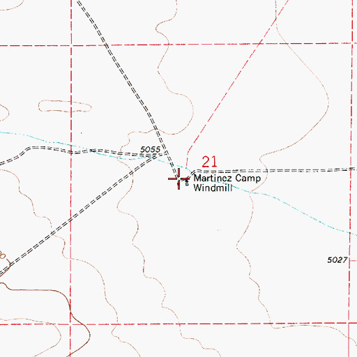 Topographic Map of Martinez Camp Windmill, NM