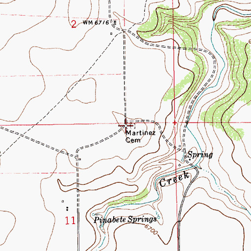 Topographic Map of Martinez Cemetery, NM