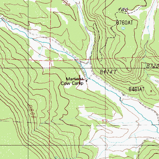 Topographic Map of Martinez Cow Camp, NM
