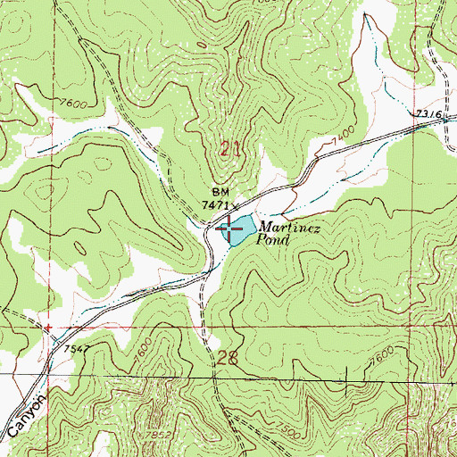 Topographic Map of Martinez Pond, NM