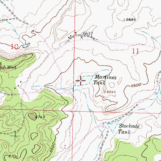 Topographic Map of Martinez Tank, NM