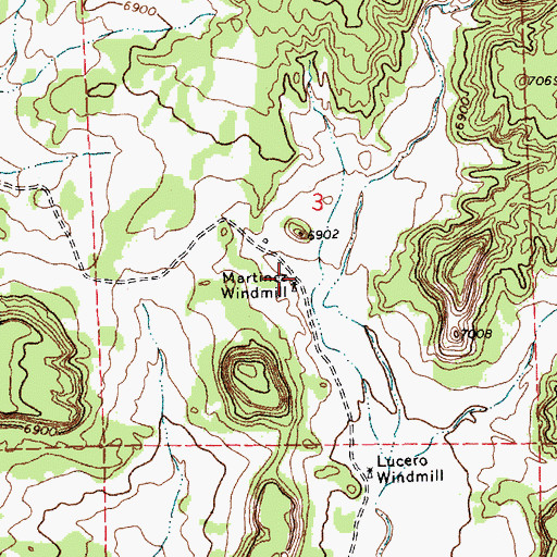 Topographic Map of Martinez Windmill, NM