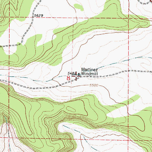 Topographic Map of Martinez Windmill, NM
