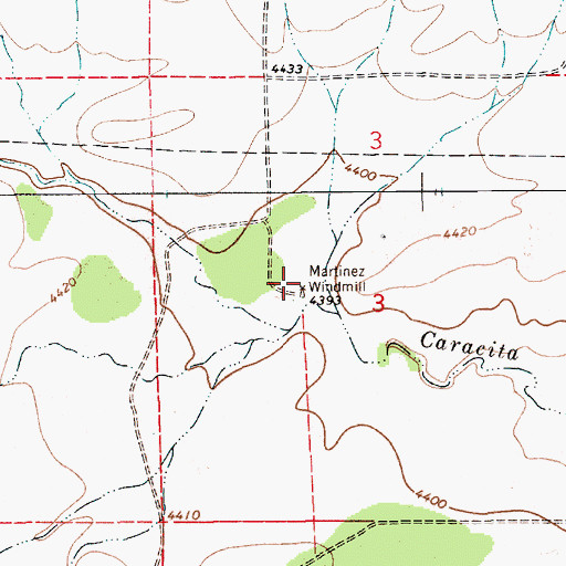 Topographic Map of Martinez Windmill, NM