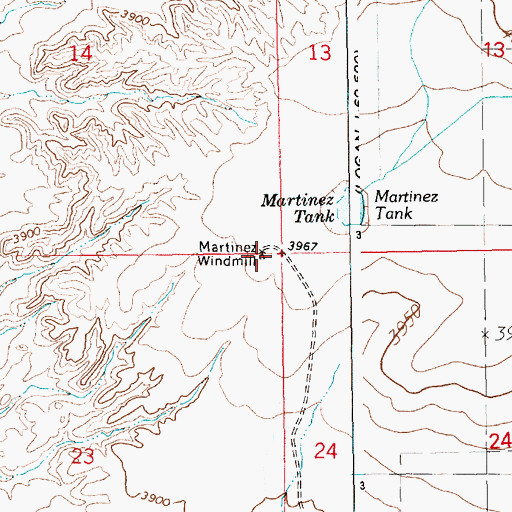 Topographic Map of Martinez Windmill, NM