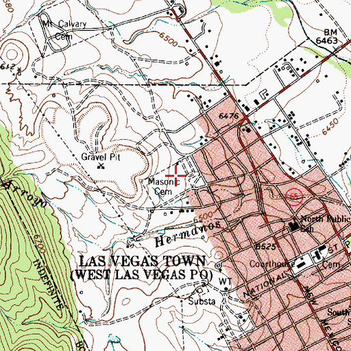 Topographic Map of Masonic Cemetery, NM