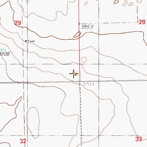 Topographic Map of Mathis Ranch, NM