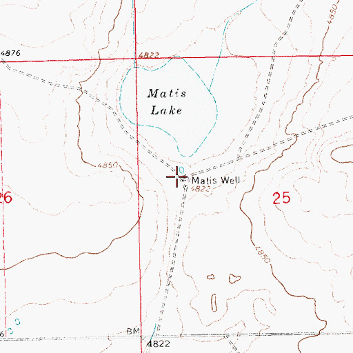 Topographic Map of Matis Well, NM