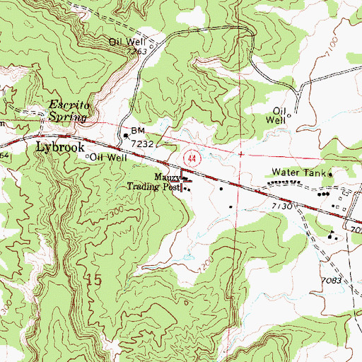 Topographic Map of Mauzy Trading Post, NM