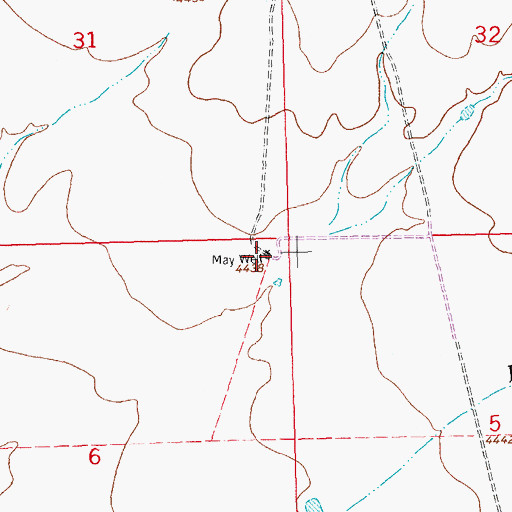 Topographic Map of May Well, NM