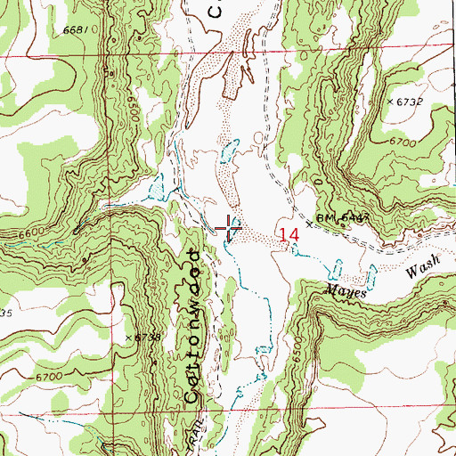 Topographic Map of Mayes Wash, NM