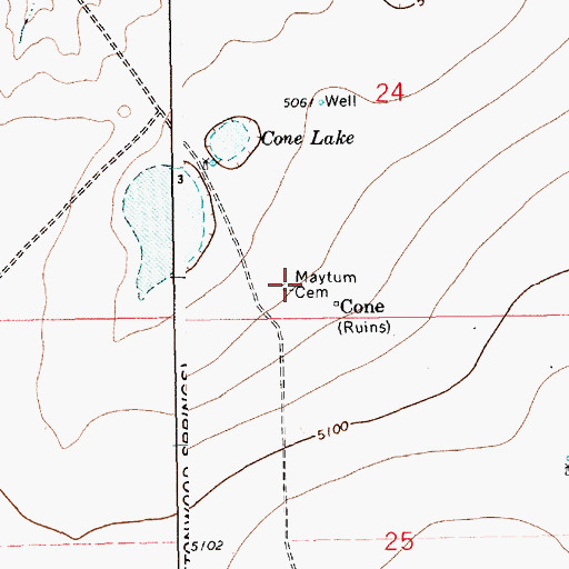 Topographic Map of Maytum Cemetery, NM