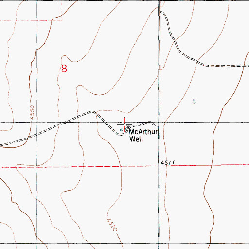 Topographic Map of McArthur Well, NM