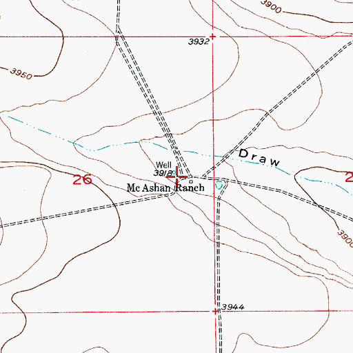 Topographic Map of McAshan Ranch, NM